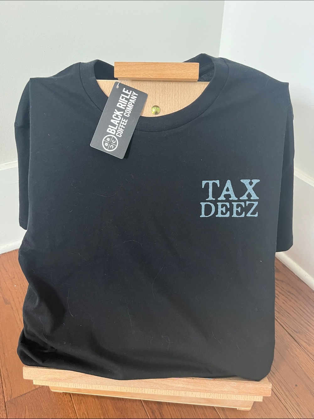 Black Rifle Coffee Co. Men/Women Black 'TAX DEEZ' Short Sleeve Graphic Tee Small